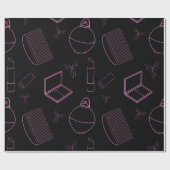 口紅、櫛とパウダーボックス、赤面、香水 ラッピングペーパー (フラット)