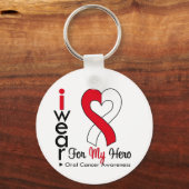 口腔がん私のヒーローのための衣服リボン キーホルダー (正面)