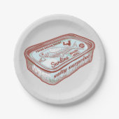 口臭おもしろいイワシ錫 ペーパープレート (正面)