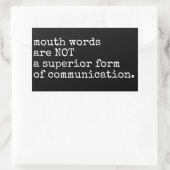 口語AACデバイスのシール（黒に白） 長方形シール (バッグ)