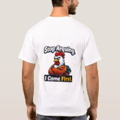 口論やめて。私が先よ。ロスターダジャレ Tシャツ (裏面)
