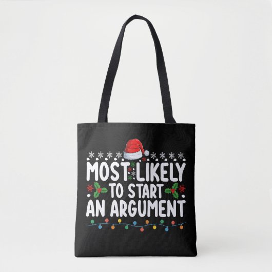 口論を始めそうなクリスマス家族 トートバッグ (正面)