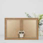 口論メンフクロウのNotepaper 便箋 (スタンド正面)