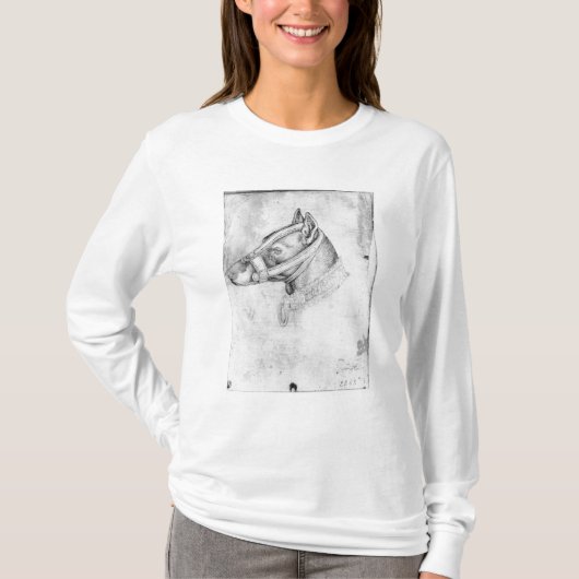 口輪をかけられた犬の頭部 Tシャツ (正面)