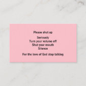 口頭で過剰なコミュニケーション コーリングカード (正面)