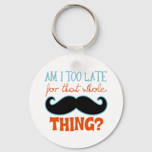 口髭が遅過ぎる キーホルダー (正面)