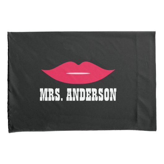 口髭と唇の結婚夫婦 枕カバー (正面右)