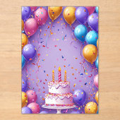 古いс誕生日アート アクリル招待状 (正面)