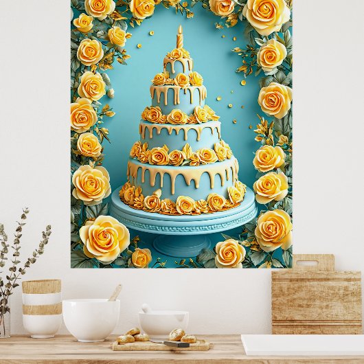 古いс誕生日アート ポスター (キッチン)