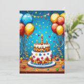 古いс誕生日バルーン 招待状 (スタンド正面)