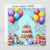 古いс誕生日パーティアート 招待状 (正面/裏面)