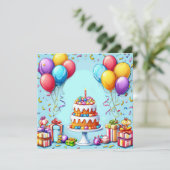 古いс誕生日パーティアート 招待状 (スタンド正面)