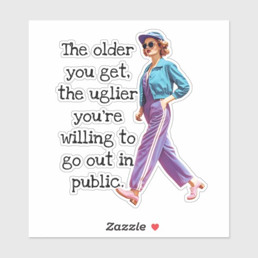 古いおもしろいは、皮肉なレトロ主婦を得る シール (シート)