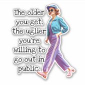 古いおもしろいは、皮肉なレトロ主婦を得る シール (正面)