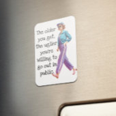 古いおもしろいは、皮肉なレトロ主婦を得る マグネット