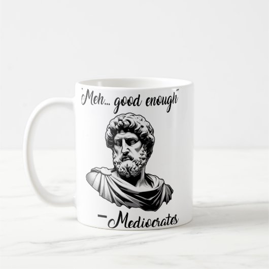 古いおもしろいギリシャ語のmeh十分に良い中産薬 コーヒーマグカップ (左)