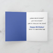 古いおもしろいチンパンジー・ライフの大きな質問誕生日 カード (内部)