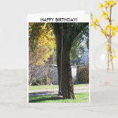 古いおもしろいハッピーバースデー! カード (黄色い花)