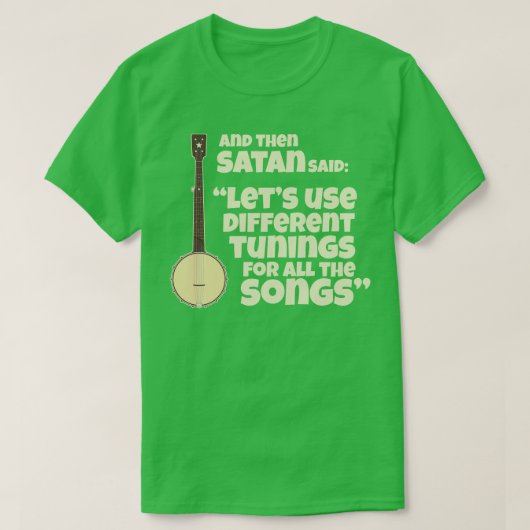 古いおもしろいバンジョチュニングズ Tシャツ (デザイン正面)