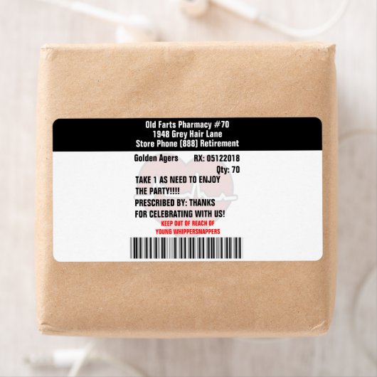 古いおもしろいファルトパーティー処方箋RXボトル ラベル (インサイチュ)