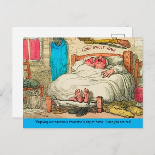 古いおもしろいフォーク眠るパンデミックなバレンタインデーalt cp ポストカード (正面/裏面)