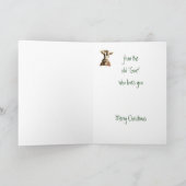 古いおもしろいヤギの動物からのメリークリスマス、ユーモア シーズンカード (内部)