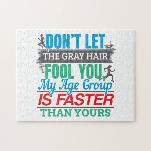 古いおもしろいランナー – より速い年齢グループランニングの ジグソーパズル (横)