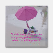 古いおもしろい女性のユーモアを冷やす マグネット (正面)