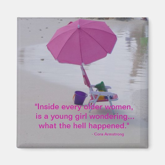 古いおもしろい女性のユーモアを冷やす マグネット (正面)