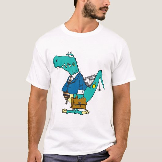 古いおもしろい恐竜のキャラクター Tシャツ (正面)