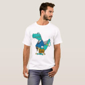 古いおもしろい恐竜のキャラクター Tシャツ (正面フル)