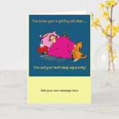 古いおもしろい漫画カードを取得する – 偽歯 カード (黄色い花)