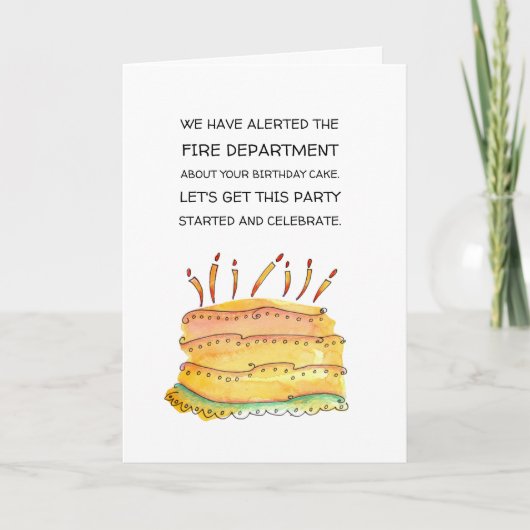 古いおもしろい誕生日のキャンドルとケーキを手に入れる カード (正面)