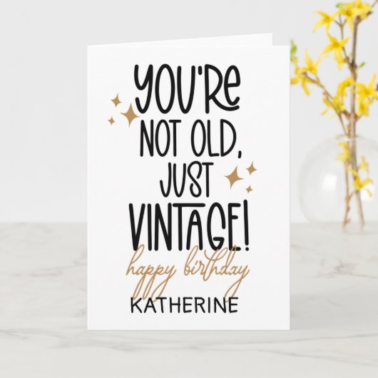 古いおもしろい誕生日を友だちに取得する カード (黄色い花)