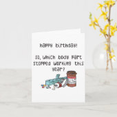 古いおもしろい誕生日カードの取得 カード (黄色い花)