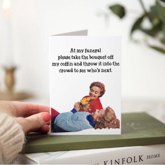 古いおもしろい誕生日グリーティングカードの葬儀 サンキューカード