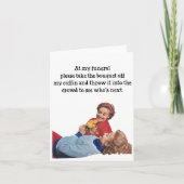 古いおもしろい誕生日グリーティングカードの葬儀 サンキューカード (正面)