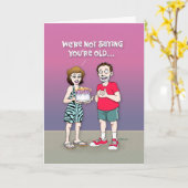 古いおもしろい誕生日・カードの取得 カード (黄色い花)