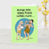 古いおもしろい誕生日 カード (黄色い花)