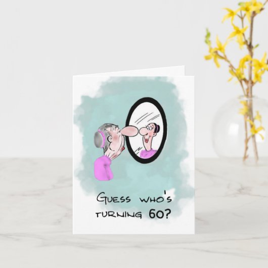 古いおもしろい誕生日 カード (黄色い花)