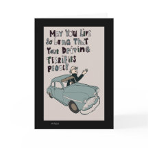 古いおもしろい運転の誕生日カード
