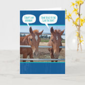 古いおもしろい馬 – 接着剤工場の時間 カード (黄色い花)