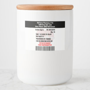 古いおもしろいFartsパーティー処方箋RXボトルラベル フードラベル