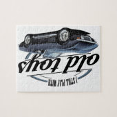 古いおもちゃの黒いvette ジグソーパズル (横)