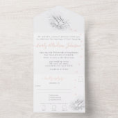 古いお金、愛する鳥、 オールインワン招待状 (内側)