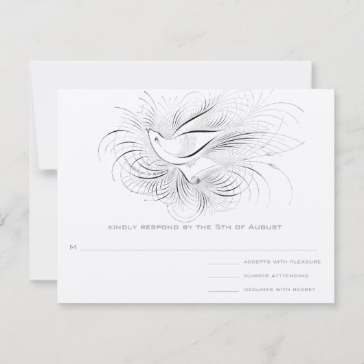 古いお金、愛する鳥、 出欠カード (裏面)