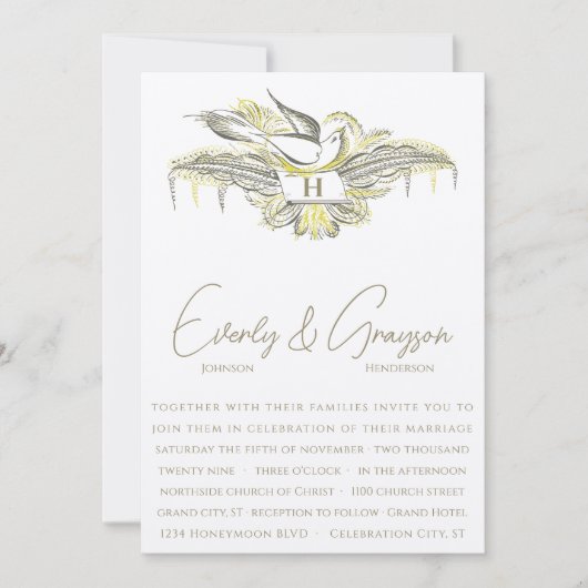 古いお金、愛する鳥、 招待状 (正面)