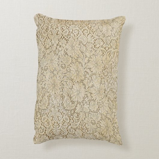 古いかぎ針編みのレースの花柄パターン + あなたのアイディア アクセントクッション (裏面(縦))