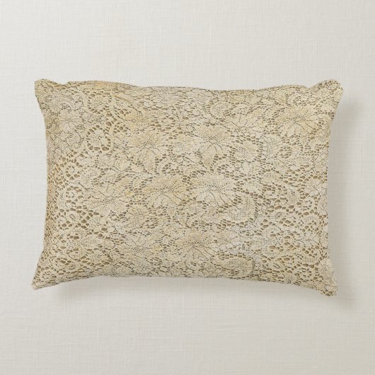 古いかぎ針編みのレースの花柄パターン + あなたのアイディア アクセントクッション (裏面)