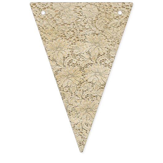 古いかぎ針編みのレースの花柄パターン + あなたのアイディア バンティングフラッグ (第2の旗)